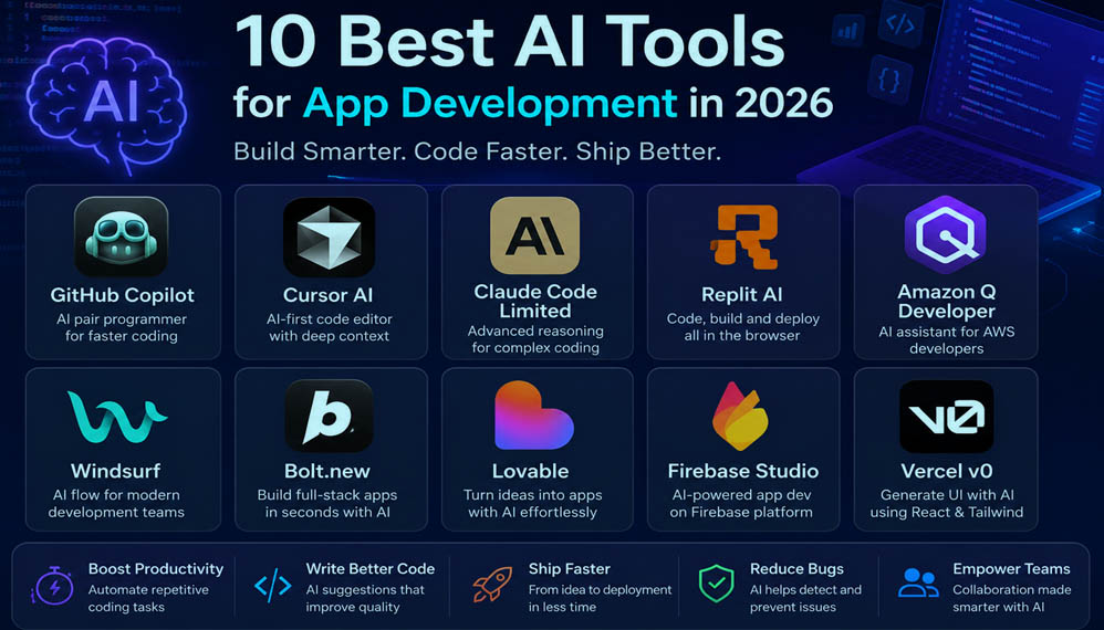 10 Best AI Tools for App Development in 2026. 10 best ai tools for app development in 2026